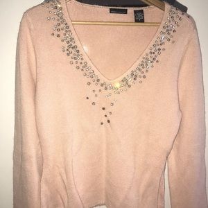Unique Silk and Rabbit hair V-neck Sweater